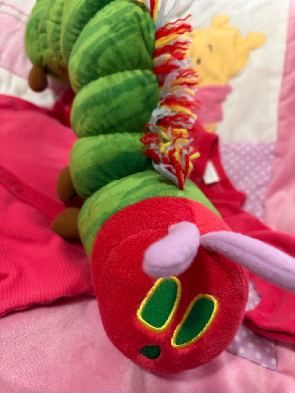 Vintage Y2K Carters 3-6M Eric Carle Caterpillar Plush + Strawberries Sleeper - Picture 13 of 15